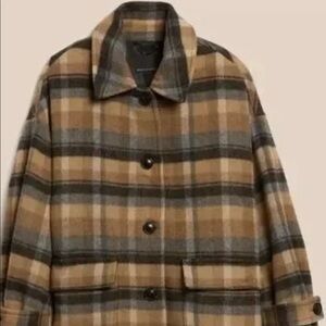 Banana Republic Plaid wool coat